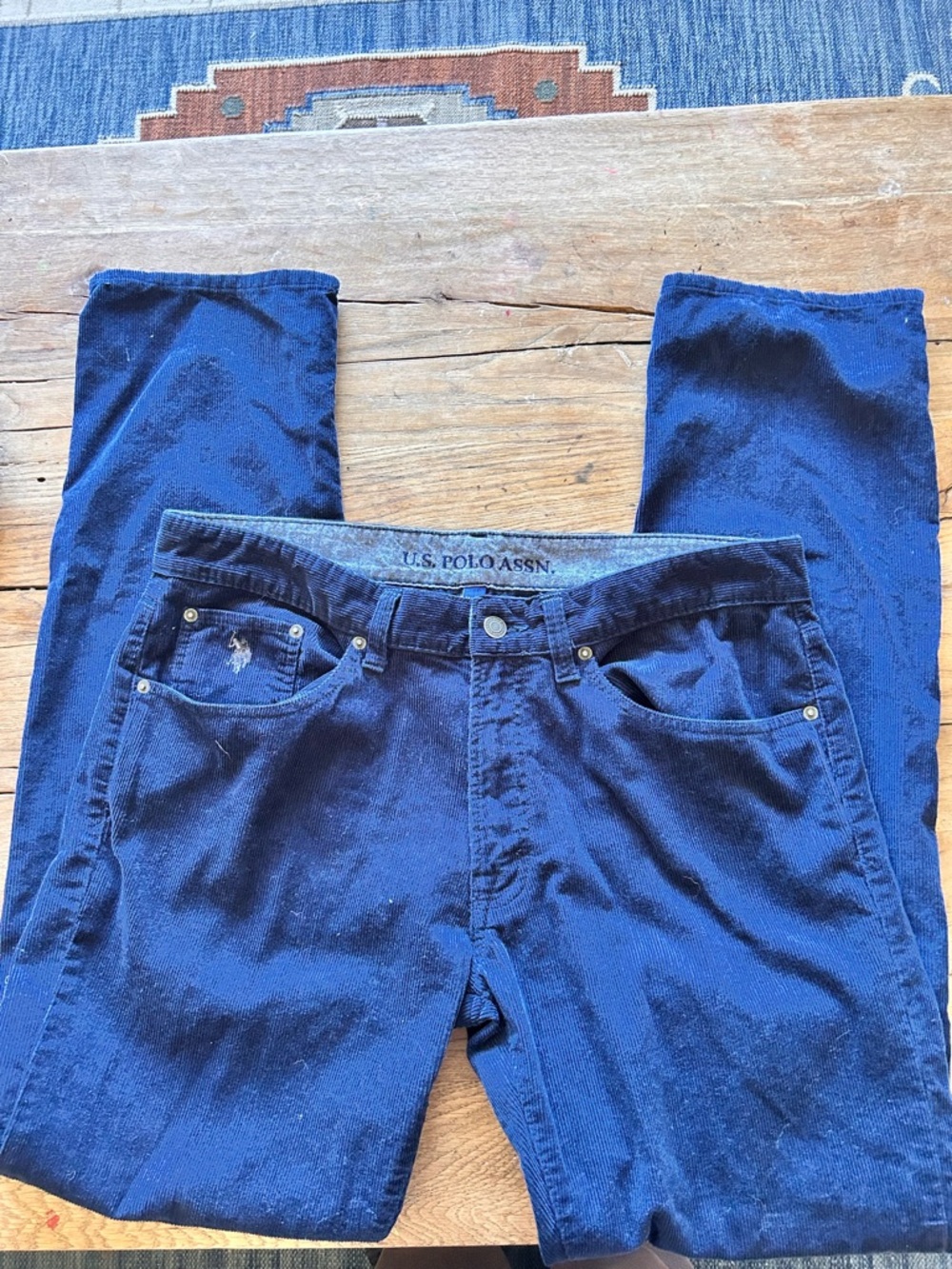 U.S. Polo Assn. Slim Fit Dark Blue Men’s Jeans cotton corduroy 36